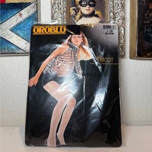 Oroblu Tricot Black Fishnet Tights L/XL